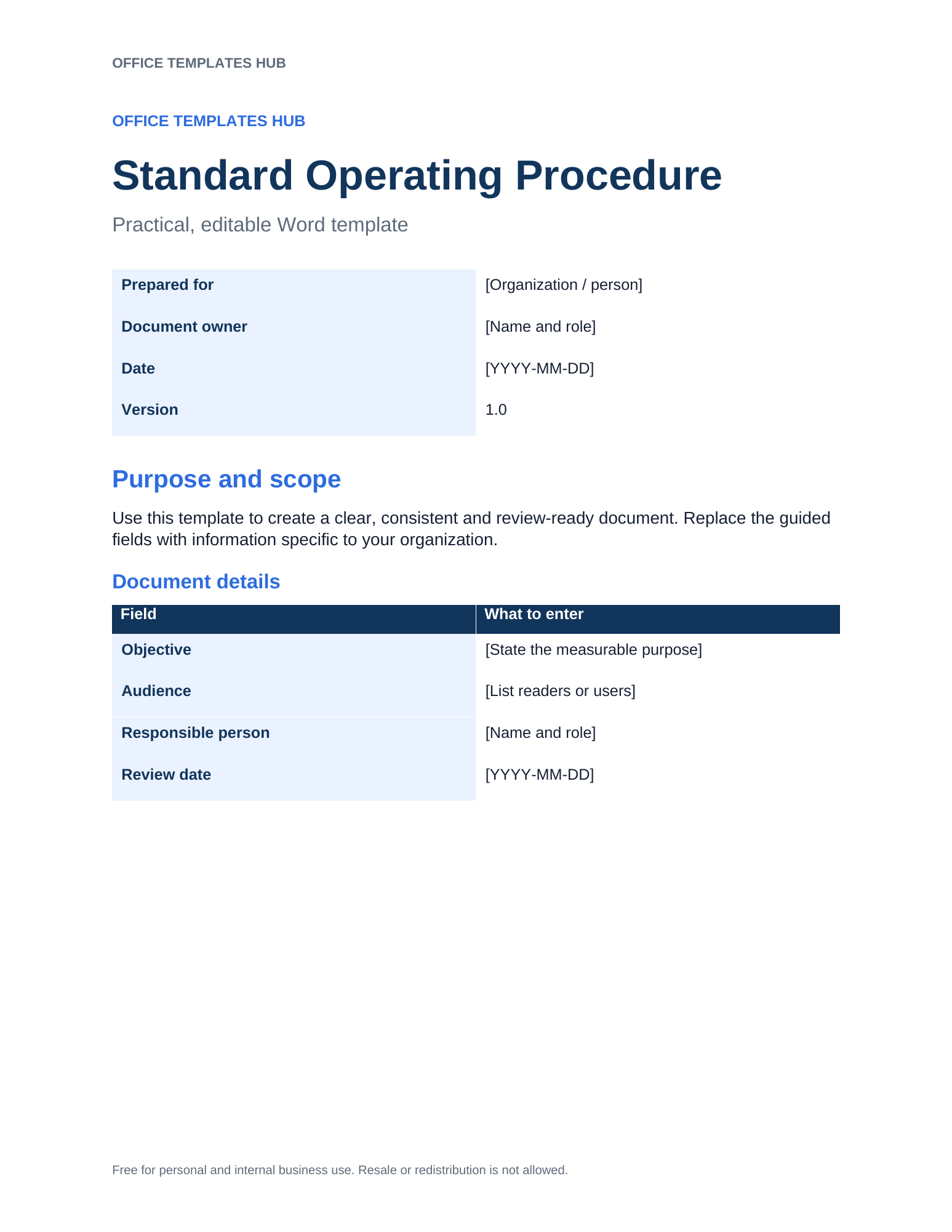 Standard Operating Procedure